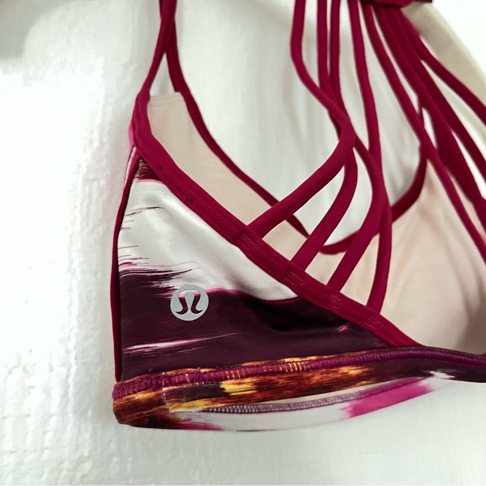 Lululemon "Lighten Up" Bra Pigment Wind Berry Rumble Multi / Berry Rumble 2 - Picture 4 of 7